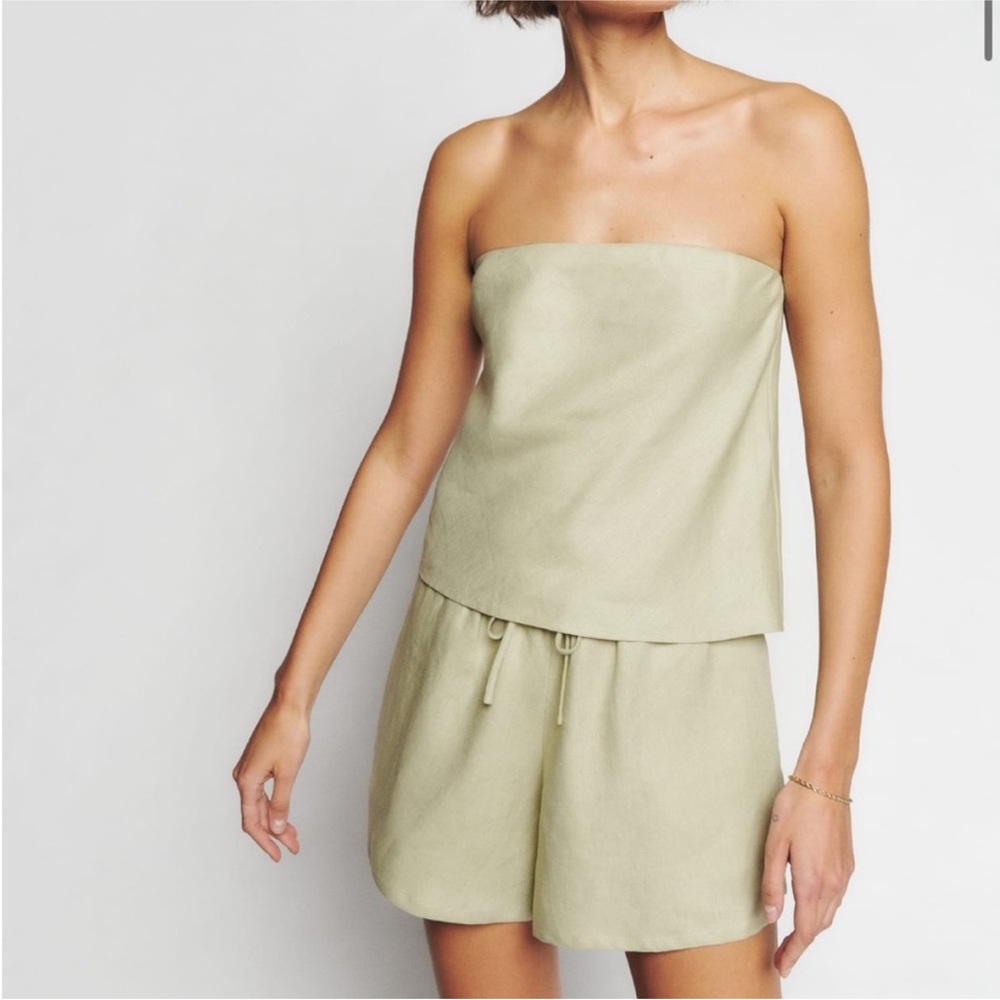 Nwt Reformation Spritz linen top in dried herbs - size s